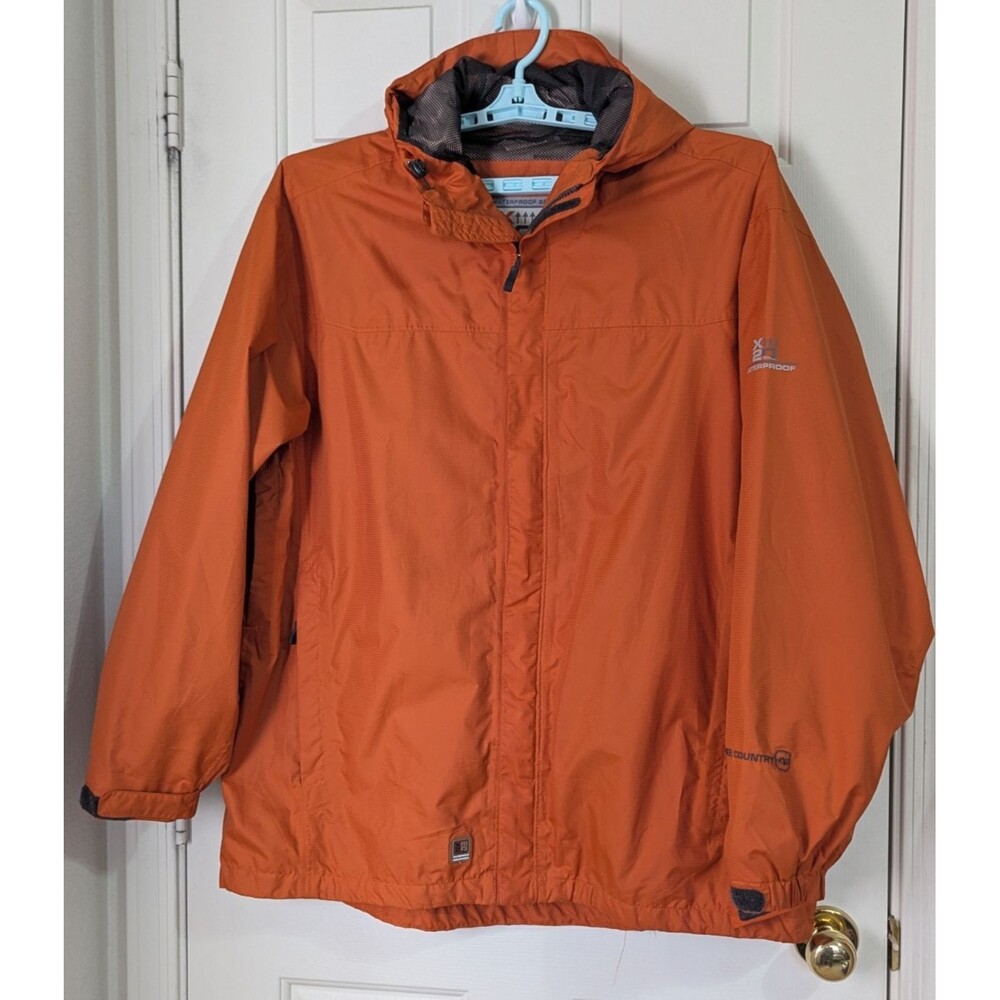 Free Country X20 Hooded Waterproof Jacket Windbreaker Mens XXL Orange Gorpcore